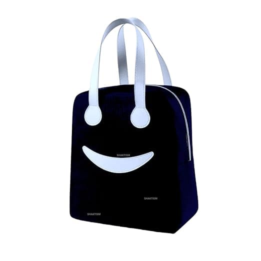 Insulated Lunch Bag for Men Women Kids Boy Girl, Smiley Design Tote Lunch Bag