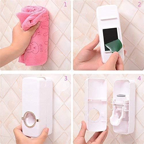 Automatic Toothpaste Dispenser and Detachable Hole 5 Toothbrush Holder