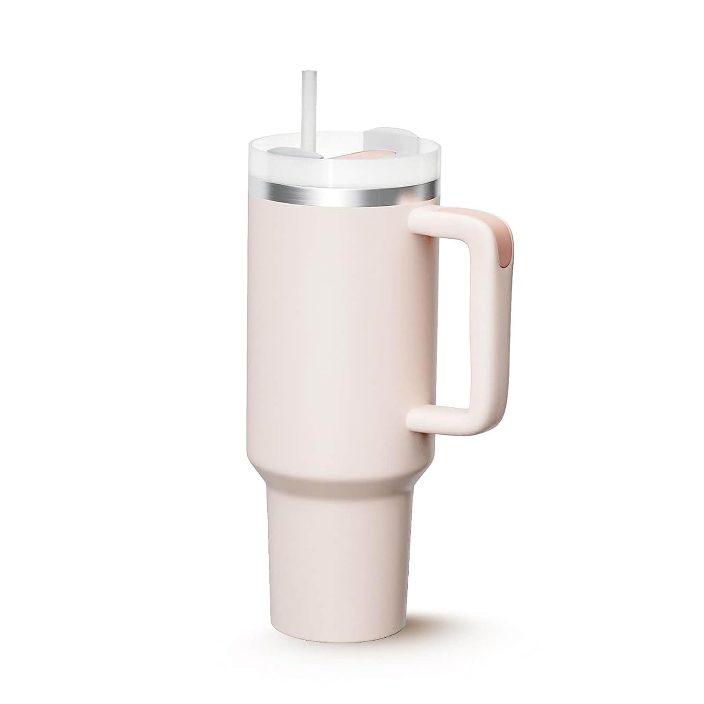 Hot and Cold Tumbler with Handle and Straw Lid Double Insulated Cup Reusable Stainless Steel Water Bottle
