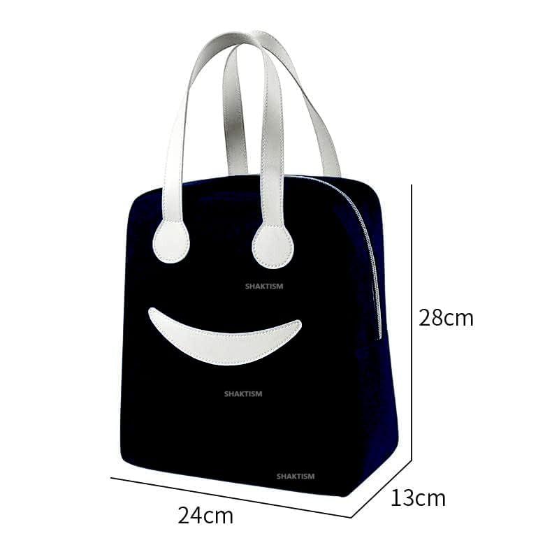 Insulated Lunch Bag for Men Women Kids Boy Girl, Smiley Design Tote Lunch Bag