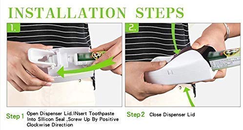 Hands Free Wall Mounted Plastic Dust Proof Automatic Toothpaste Dispenser and Detachable Hole 5 Toothbrush Holder