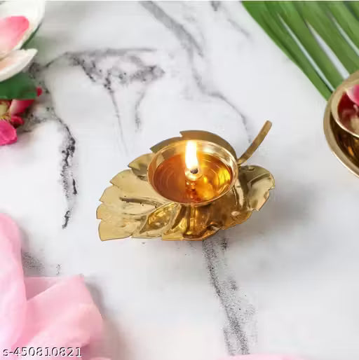 Leaf Brass Diya