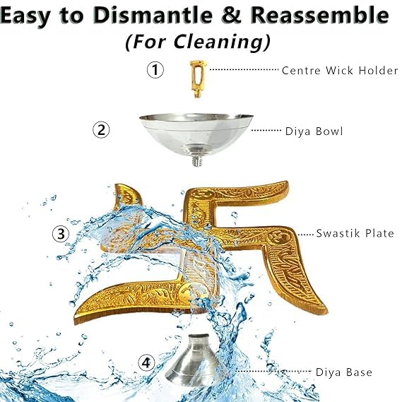 Brass Swastik Diya with Velvet Gift Box