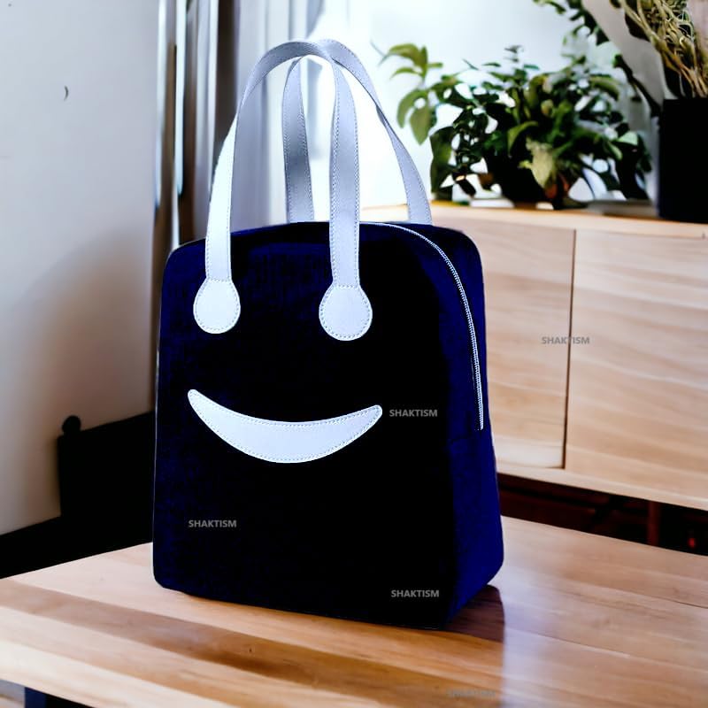 Insulated Lunch Bag for Men Women Kids Boy Girl, Smiley Design Tote Lunch Bag
