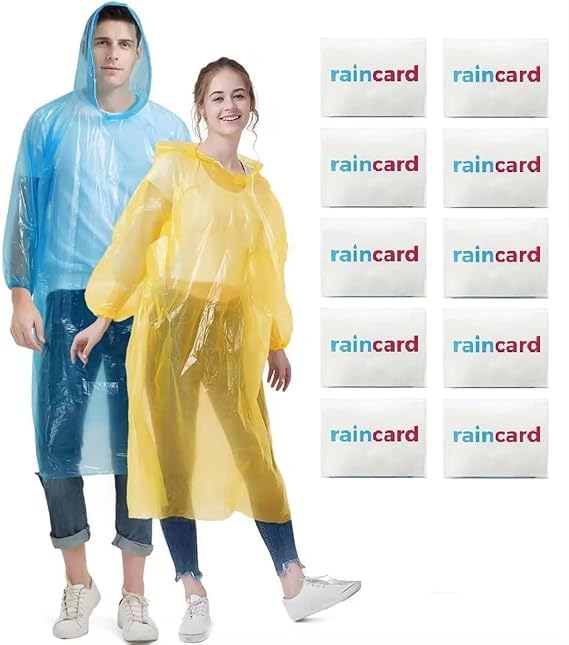 Rain Card for Men and Women / Emergency Raincoat with Hood