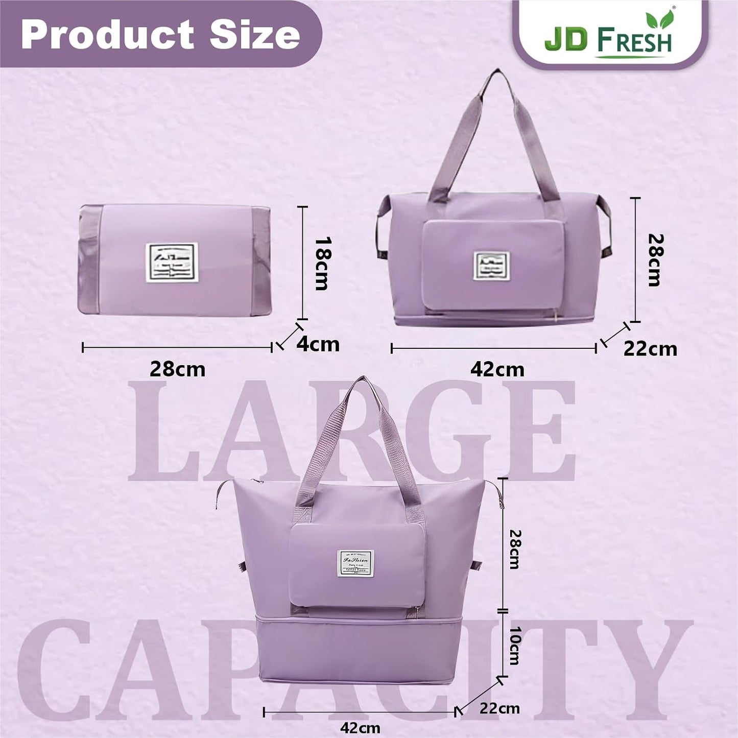 Expandable Nylon Travel Bags for Women/Duffle Bags for Women Luggage/Foldable Vanity Travelling Handbags