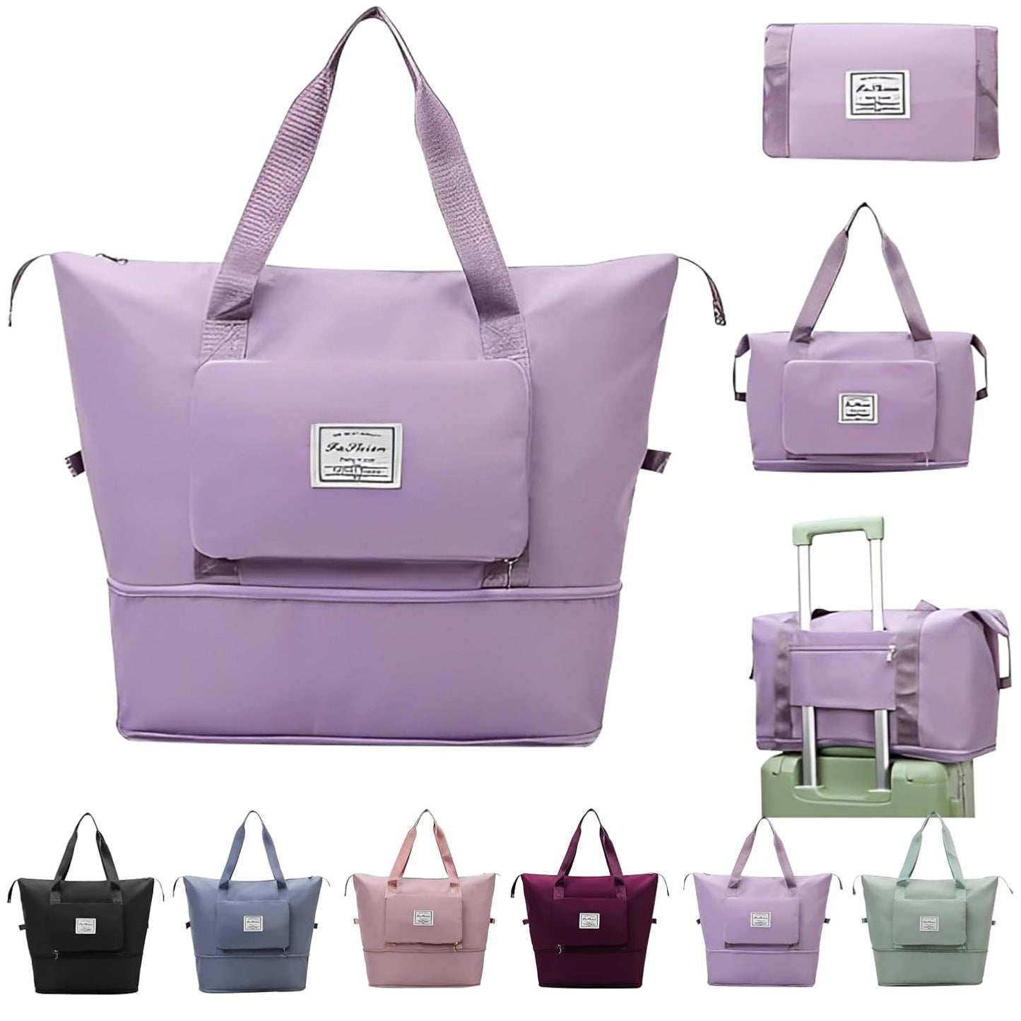 Expandable Nylon Travel Bags for Women/Duffle Bags for Women Luggage/Foldable Vanity Travelling Handbags