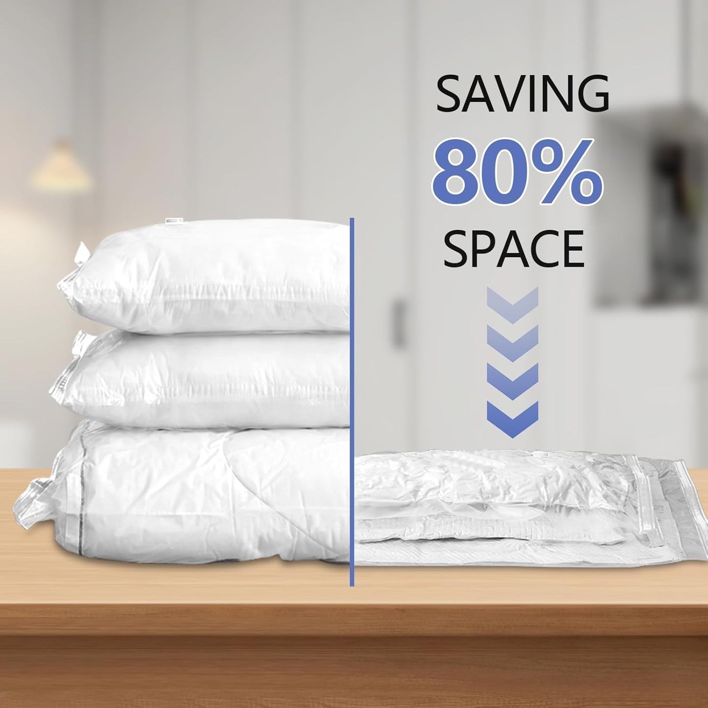 Vacuum Storage Bags with Pump //Airtight Reusable Packing Bags { Pack of 5 Bags & 1 pump}