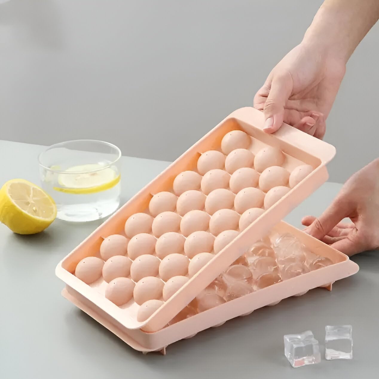 Silicone Ice Cube Tray Set 33 Round Cavities