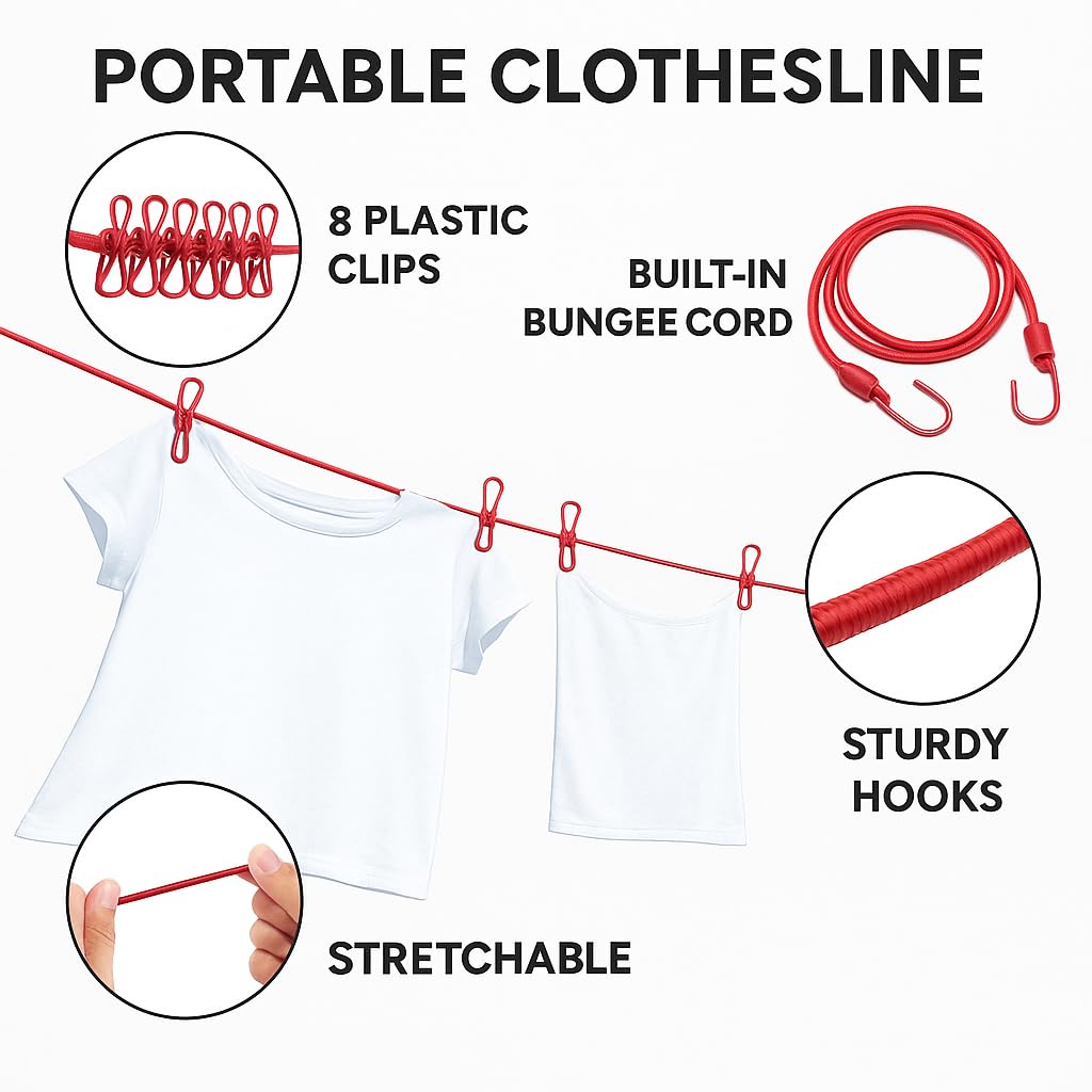 Polyester Multicolor Elastic Cloth Hanging Rope for Cloth Drying