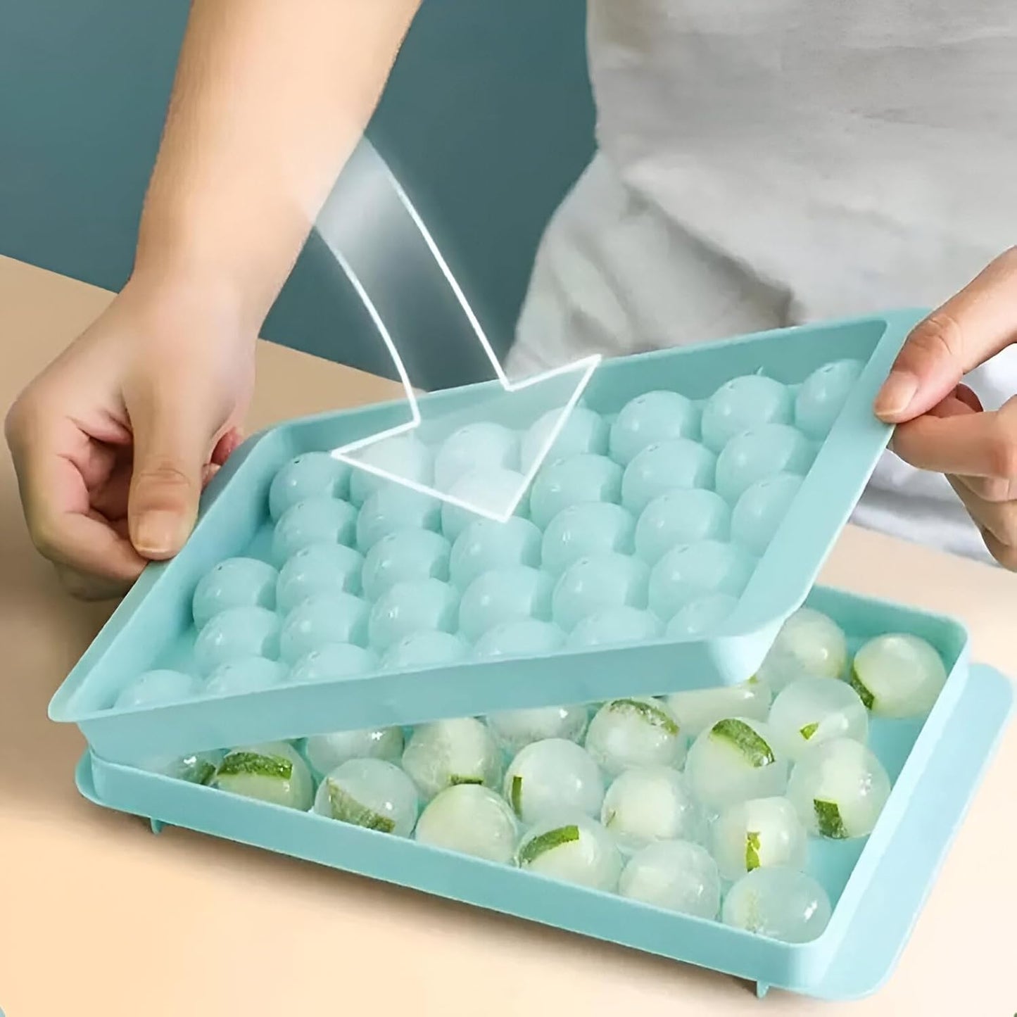 Silicone Ice Cube Tray Set 33 Round Cavities
