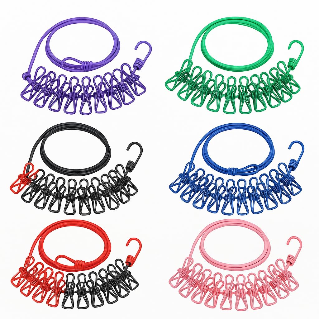 Polyester Multicolor Elastic Cloth Hanging Rope for Cloth Drying
