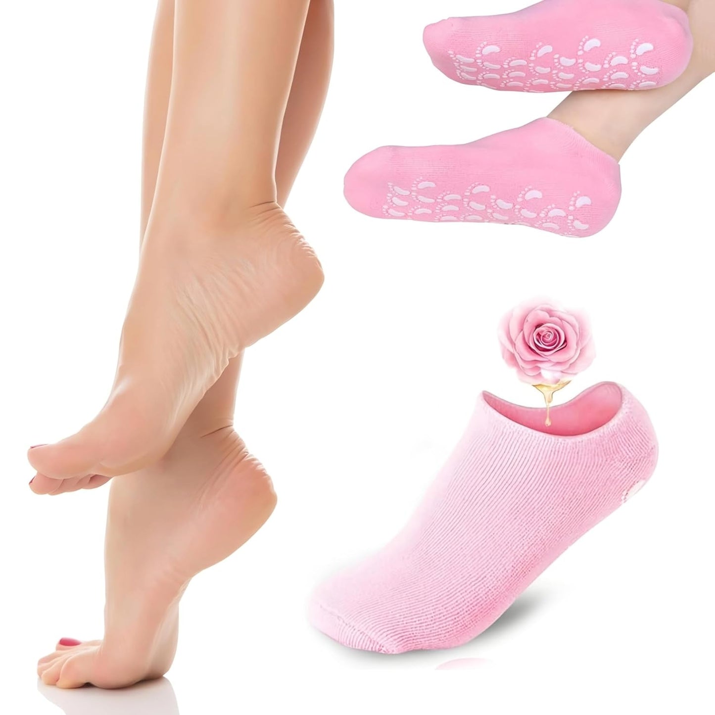 Moisturizing Silicone Gel Socks for Dry Feet Repair Deep Hydration for Cracked Skin Ultimate Foot Care Treatment for Soft & Revives Feet Overnight