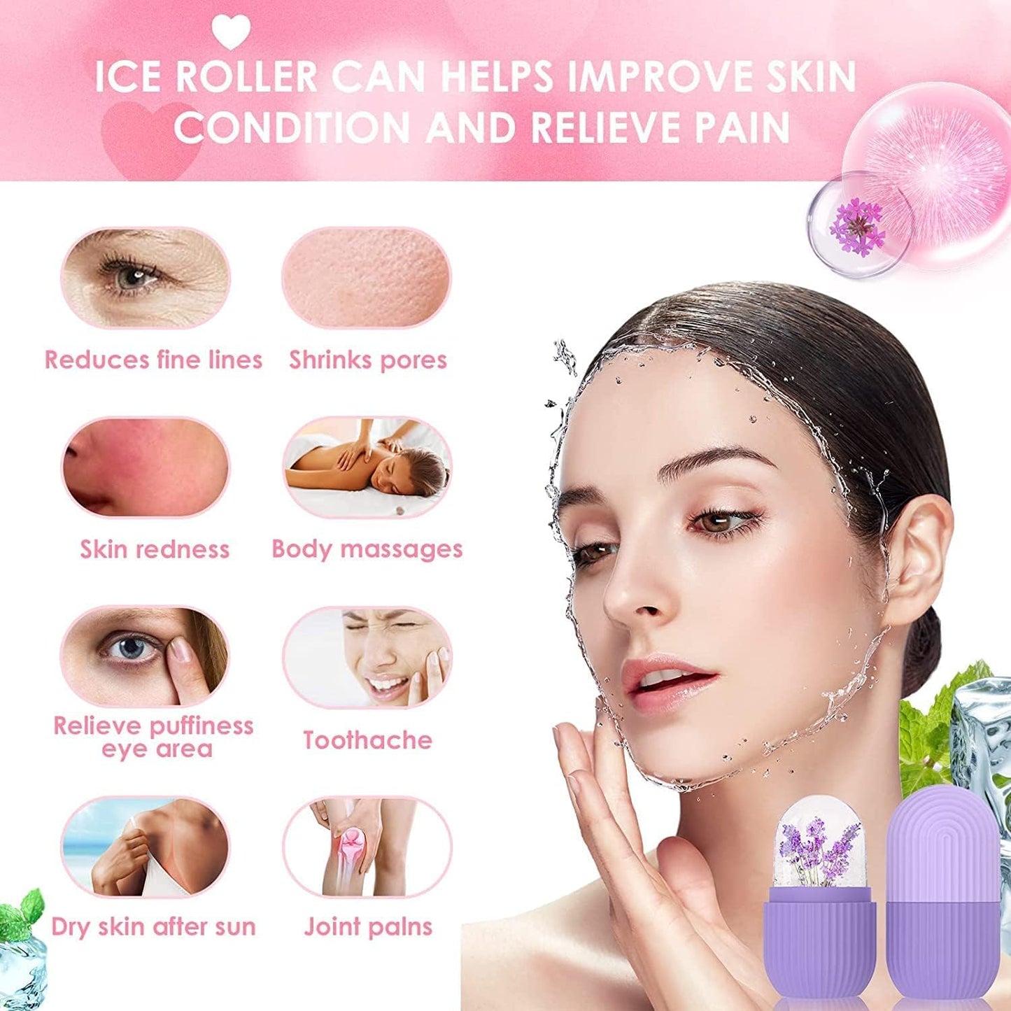 Silicone Ice Roller Face Massager