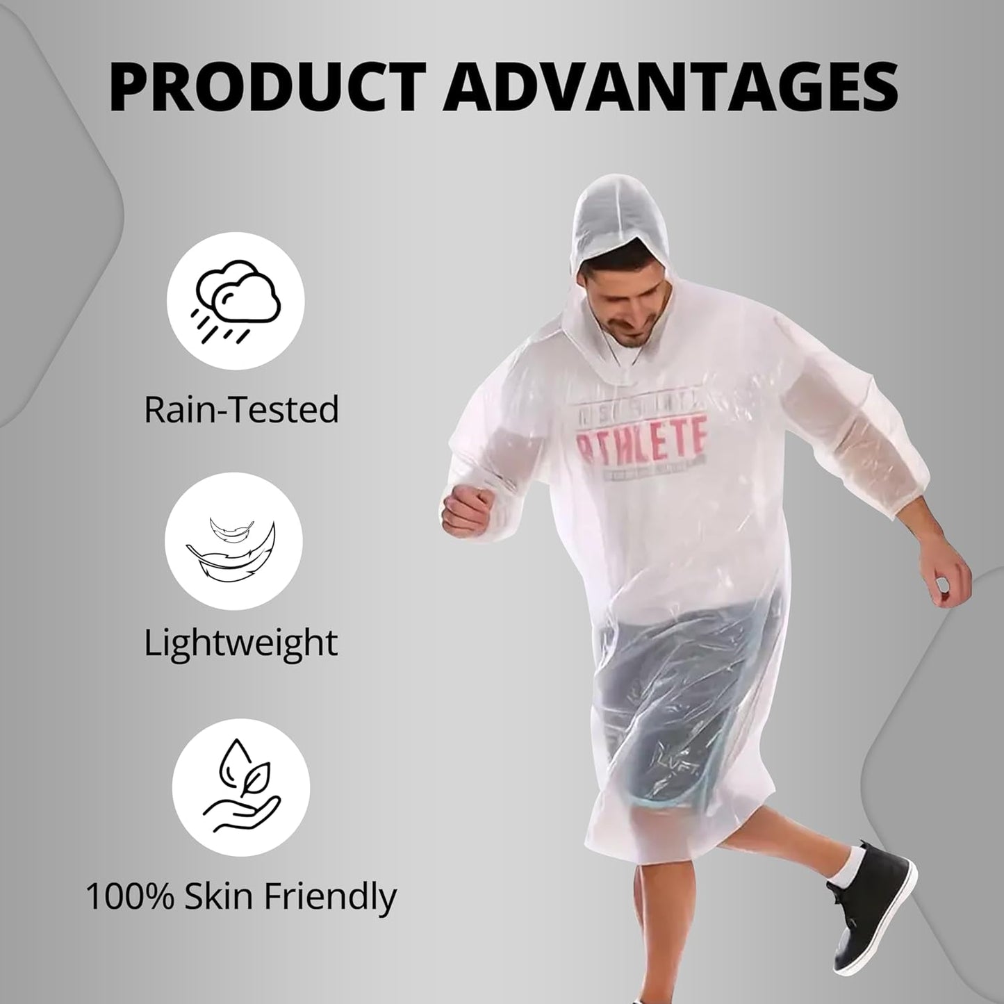 Rain Card for Men and Women / Emergency Raincoat with Hood