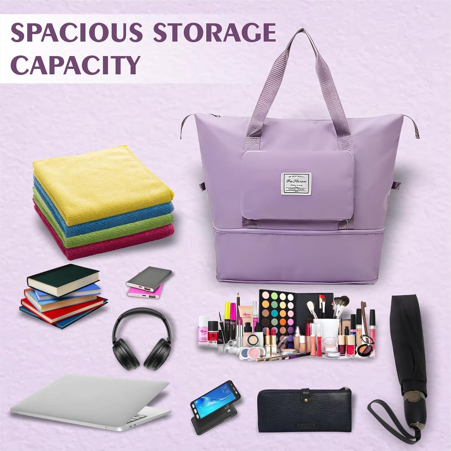 Expandable Nylon Travel Bags for Women/Duffle Bags for Women Luggage/Foldable Vanity Travelling Handbags