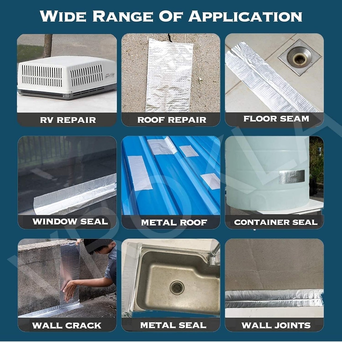 Waterproof Repair Tape for Pipe Leakage Roof Water Leakage Solution Aluminium Foil Tape Waterproof Adhesive Sealing Butyl Rubber Tape (450 gm)