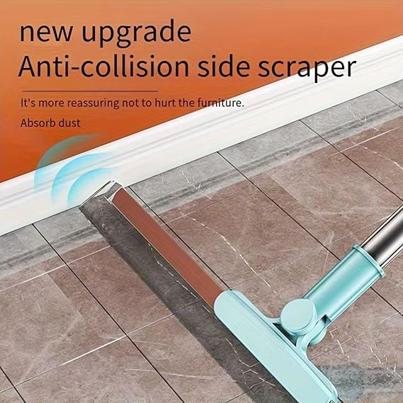 Magic Broom Sweeper for Floor Cleaning – Multifunctional Silicone Wiper Mop with Stainless Steel Extendable Handle