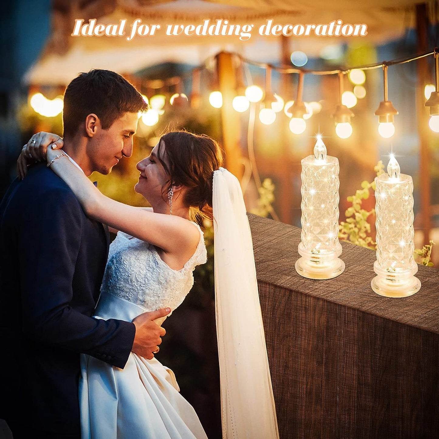 Rose Shadow Crystal LED Flameless Candles