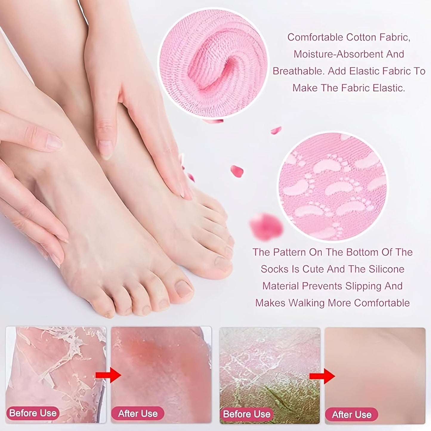 Moisturizing Silicone Gel Socks for Dry Feet Repair Deep Hydration for Cracked Skin Ultimate Foot Care Treatment for Soft & Revives Feet Overnight