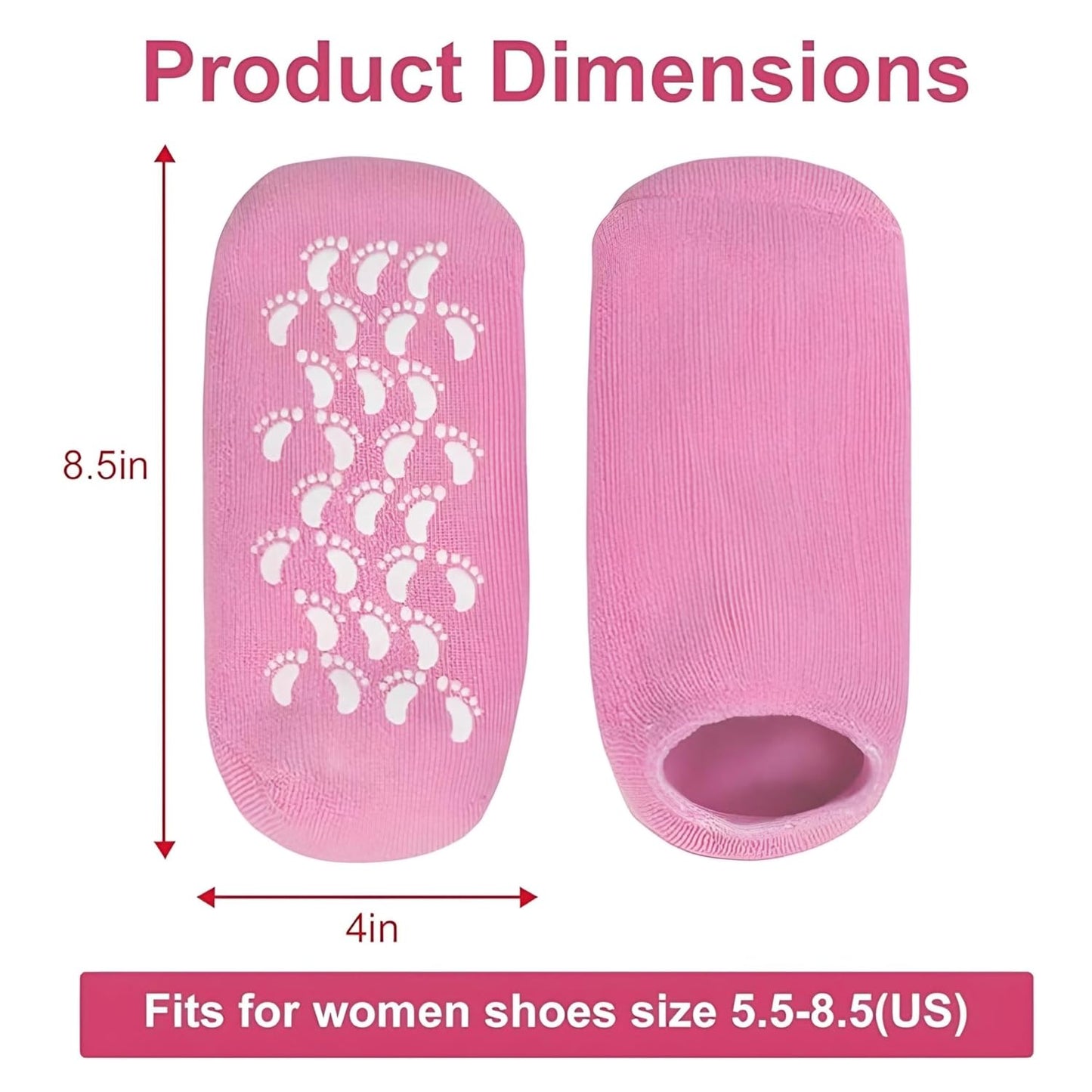 Moisturizing Silicone Gel Socks for Dry Feet Repair Deep Hydration for Cracked Skin Ultimate Foot Care Treatment for Soft & Revives Feet Overnight