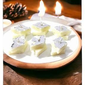 Scented Handcrafted Eco-Friendly  Kaju Katli Candle { pack of 5 }