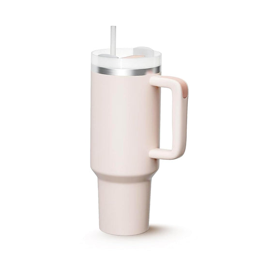 Hot and Cold Tumbler with Handle and Straw Lid Double Insulated Cup Reusable Stainless Steel Water Bottle