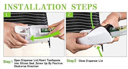 Hands Free Wall Mounted Plastic Dust Proof Automatic Toothpaste Dispenser and Detachable Hole 5 Toothbrush Holder