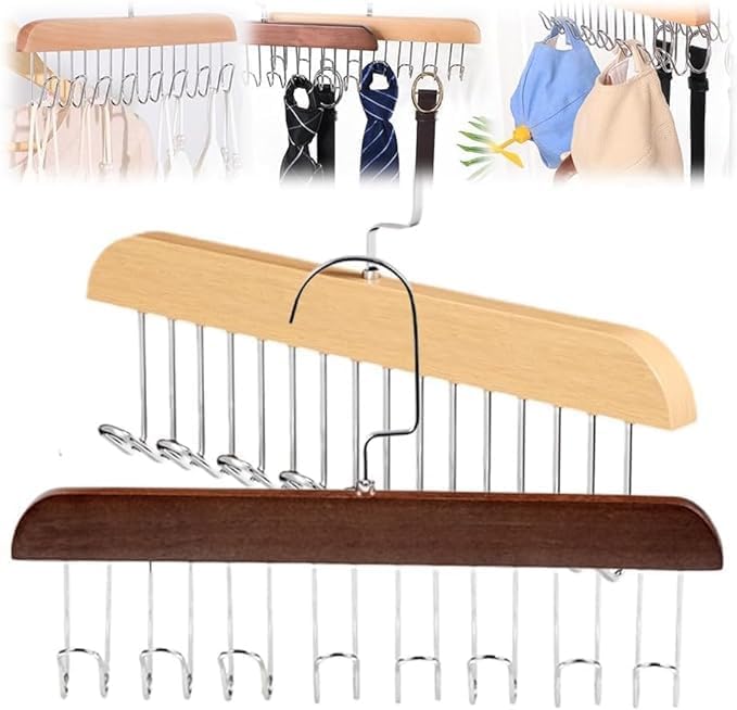 Multifunctional Non-Slip Storage Hangers with 8 Hooks, 360 Degree Swivel { pack of 2}