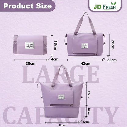 Expandable Nylon Travel Bags for Women/Duffle Bags for Women Luggage/Foldable Vanity Travelling Handbags