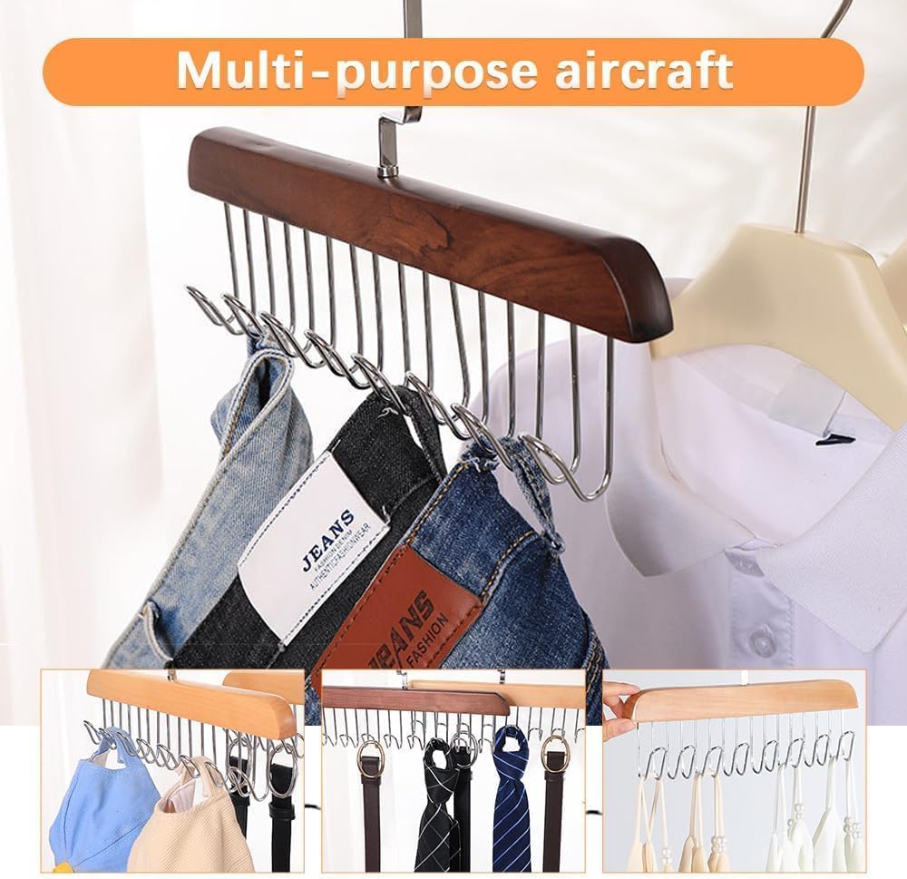 Multifunctional Non-Slip Storage Hangers with 8 Hooks, 360 Degree Swivel { pack of 2}