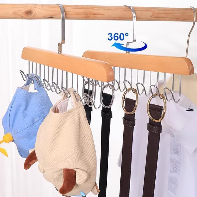 Multifunctional Non-Slip Storage Hangers with 8 Hooks, 360 Degree Swivel { pack of 2}