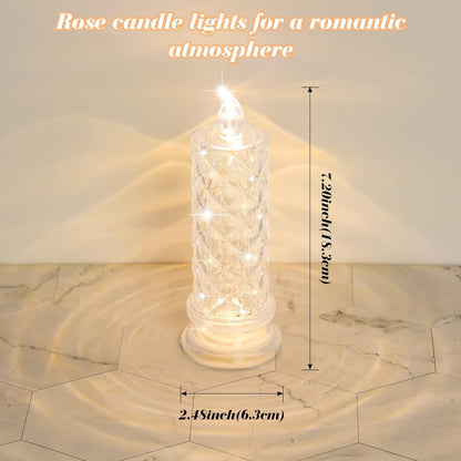 Rose Shadow Crystal LED Flameless Candles