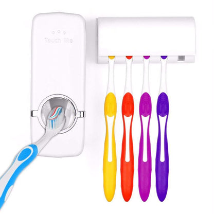Automatic Toothpaste Dispenser and Detachable Hole 5 Toothbrush Holder