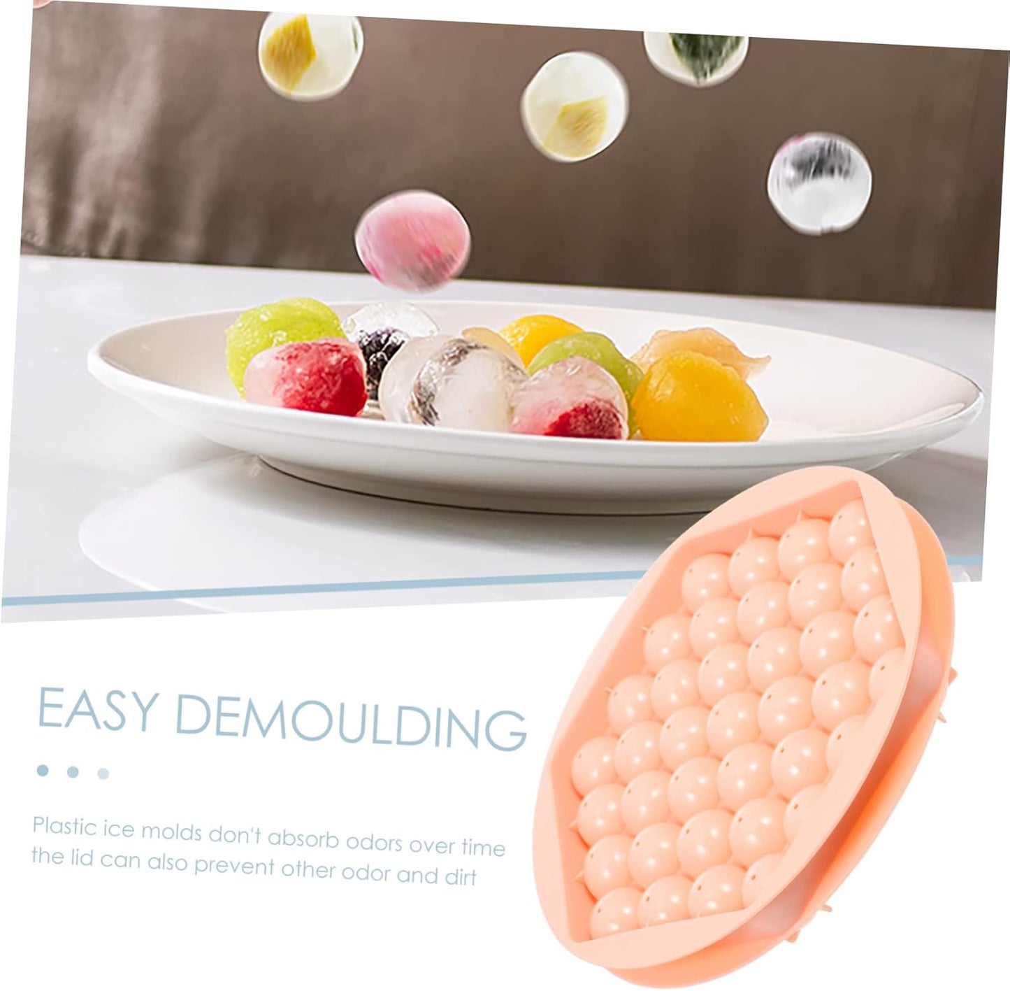 Silicone Ice Cube trays with  Sphere for Freezer