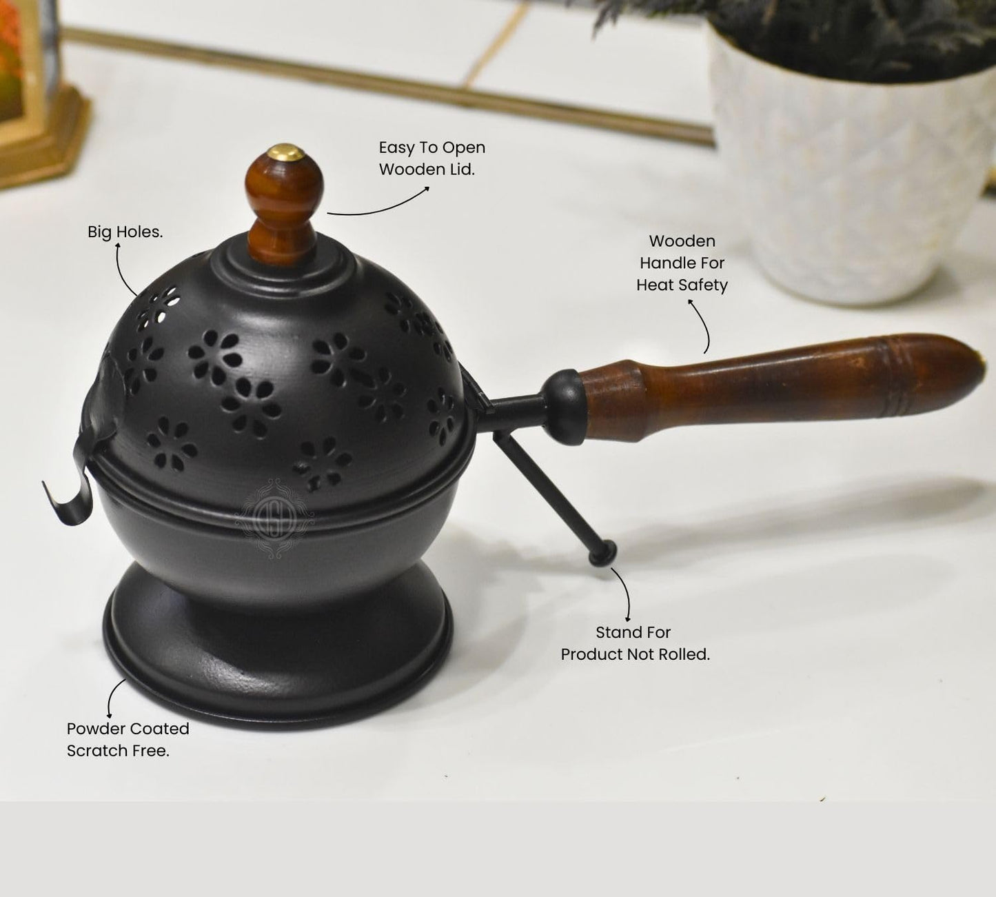 Metal Dhoop Holder Incense Burner Loban Dani Dhoop Dani Aarti Metal Loban Dhoop Dani/Dhoop Dani Stand Burner for Home Office Temple Puja