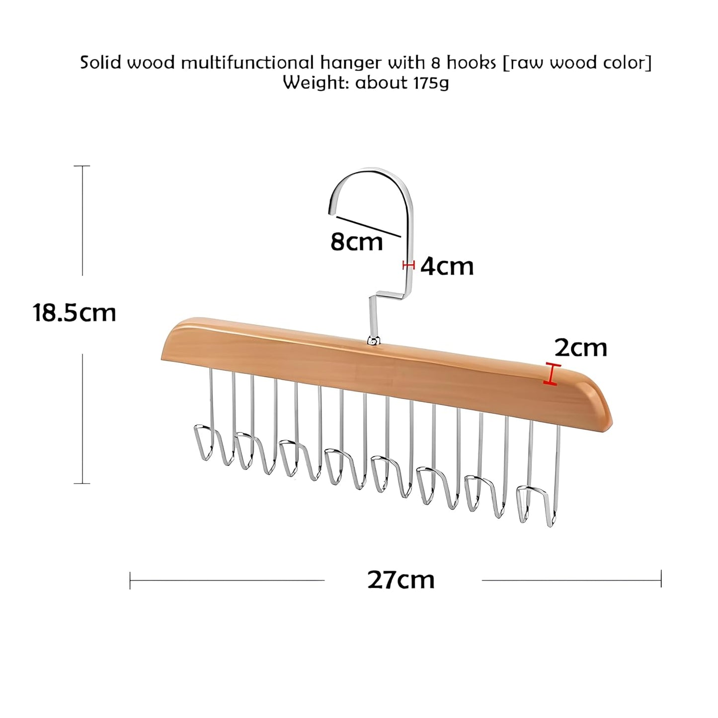 Multifunctional Non-Slip Storage Hangers with 8 Hooks, 360 Degree Swivel { pack of 2}