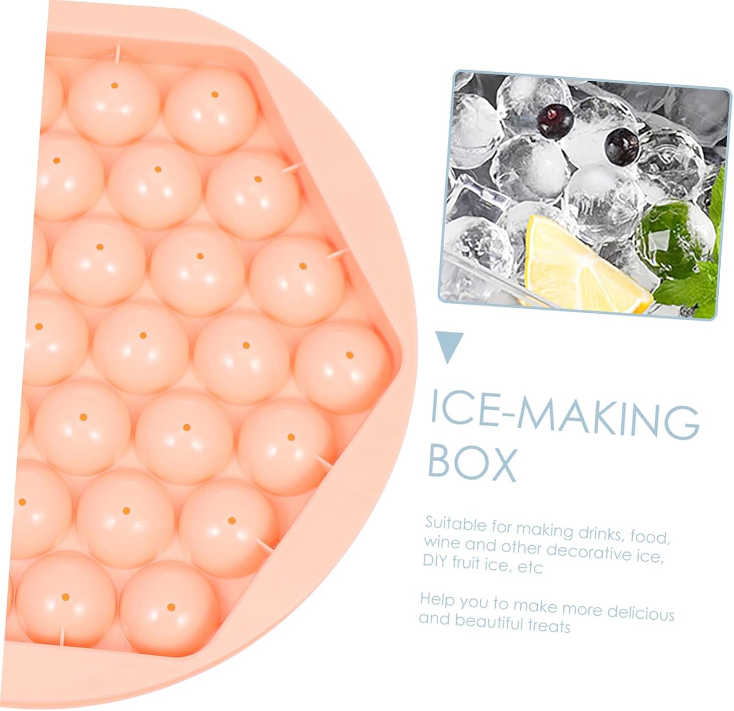 Silicone Ice Cube trays with  Sphere for Freezer