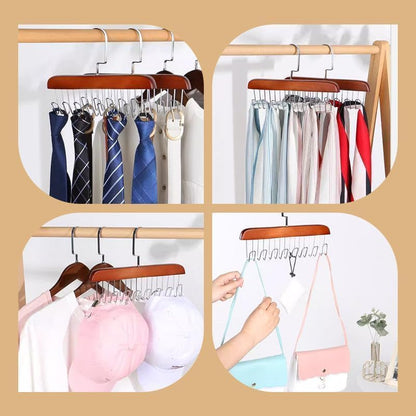 Multifunctional Non-Slip Storage Hangers with 8 Hooks, 360 Degree Swivel { pack of 2}