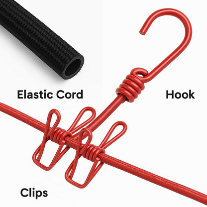 Polyester Multicolor Elastic Cloth Hanging Rope for Cloth Drying