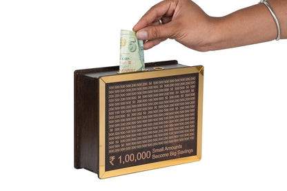 Money Saving Piggy Box Wooden Coin Box  / Piggy Bank Money Saver with Numbers