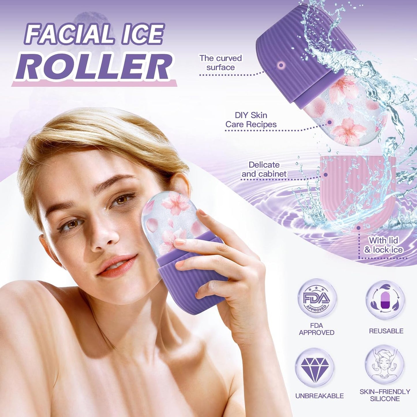 Silicone Ice Roller Face Massager
