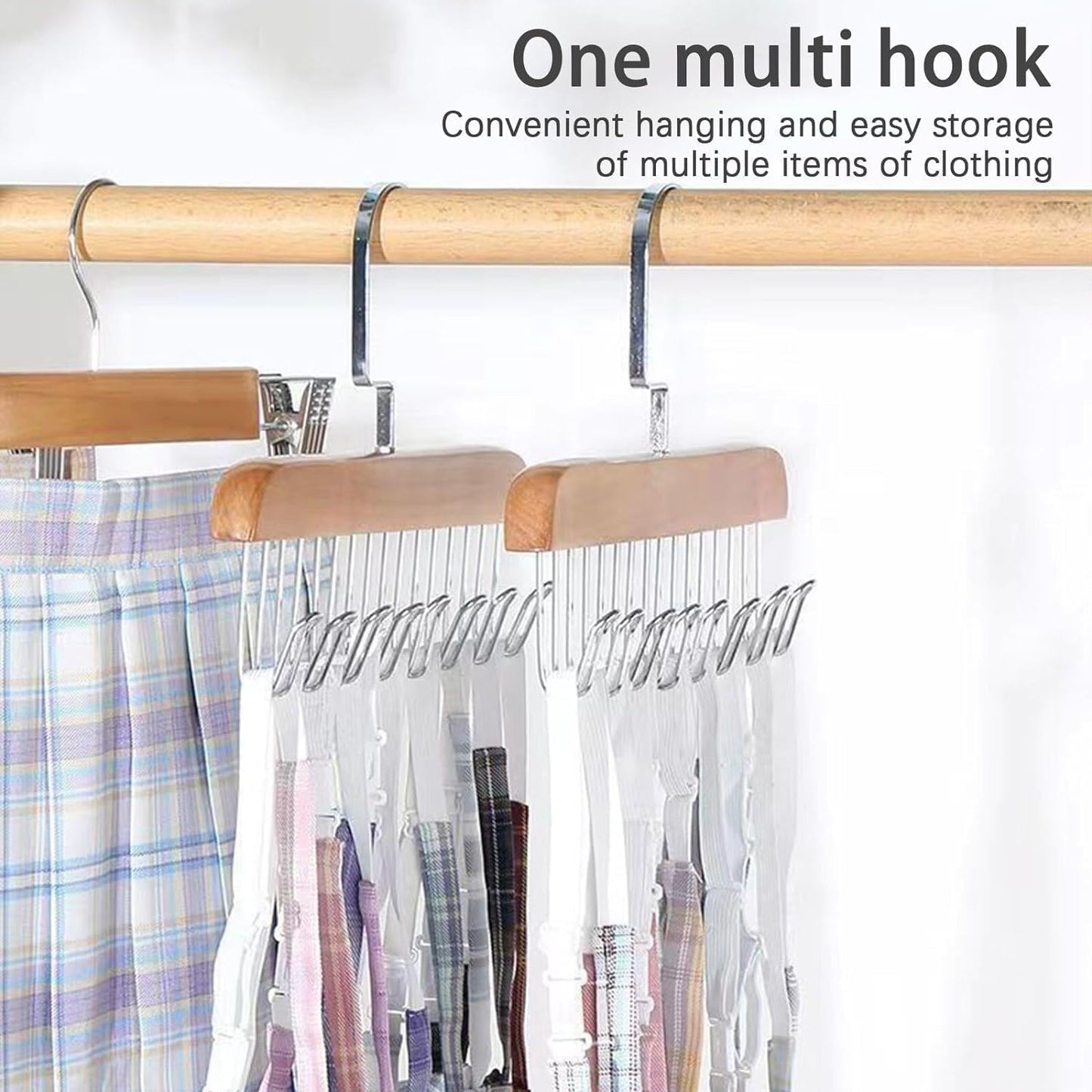 Multifunctional Non-Slip Storage Hangers with 8 Hooks, 360 Degree Swivel { pack of 2}