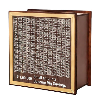 Money Saving Piggy Box Wooden Coin Box  / Piggy Bank Money Saver with Numbers