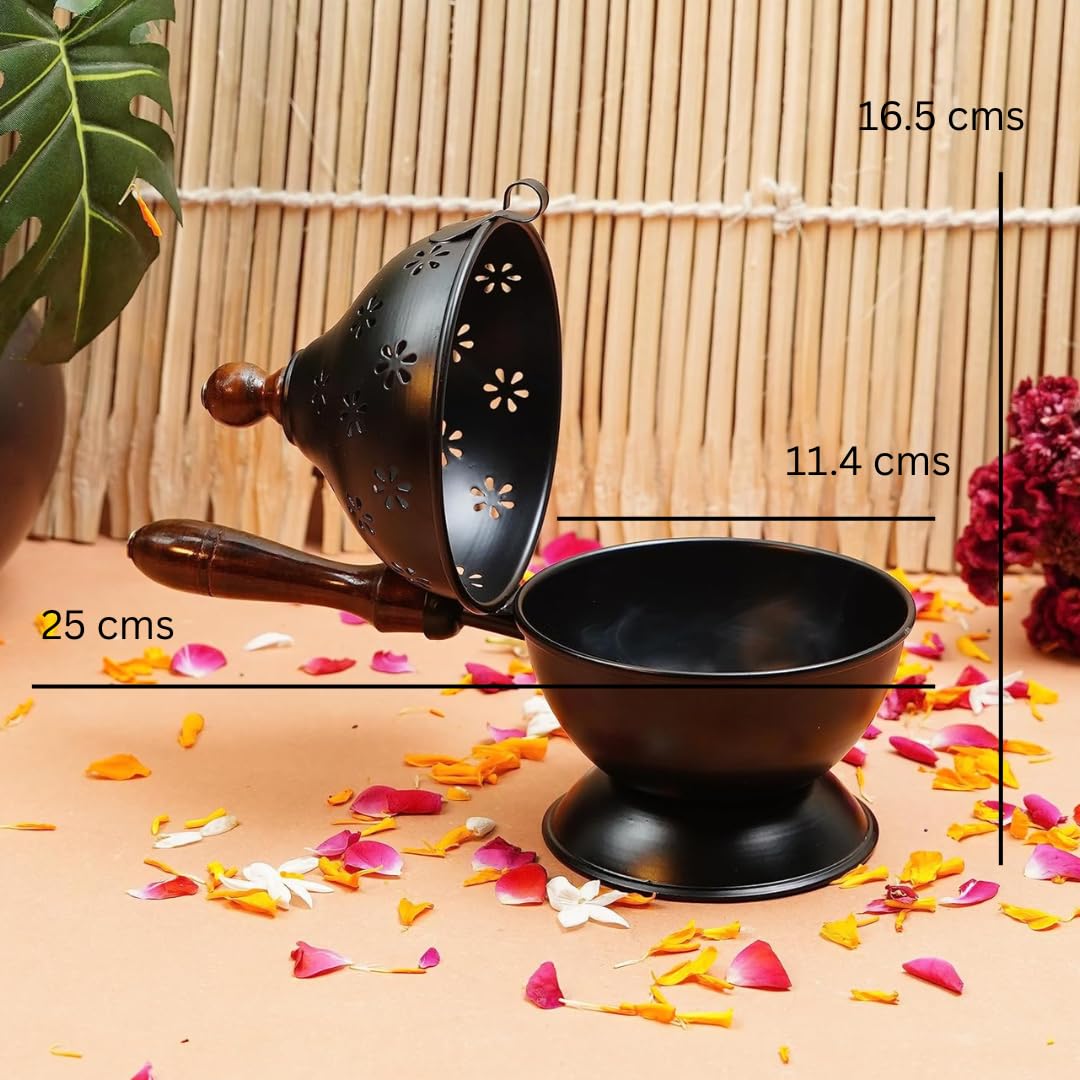 Metal Dhoop Holder Incense Burner Loban Dani Dhoop Dani Aarti Metal Loban Dhoop Dani/Dhoop Dani Stand Burner for Home Office Temple Puja