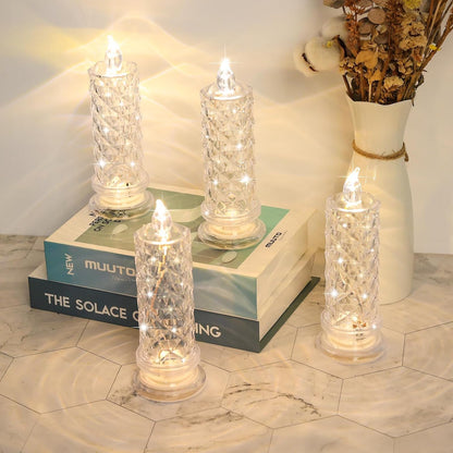 Rose Shadow Crystal LED Flameless Candles