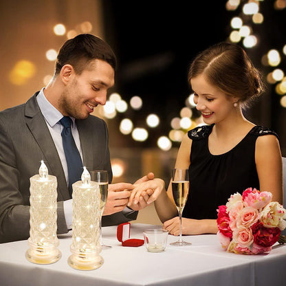 Rose Shadow Crystal LED Flameless Candles