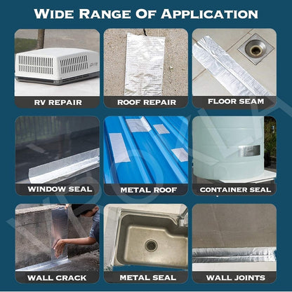 Waterproof Repair Tape for Pipe Leakage Roof Water Leakage Solution Aluminium Foil Tape Waterproof Adhesive Sealing Butyl Rubber Tape (450 gm)