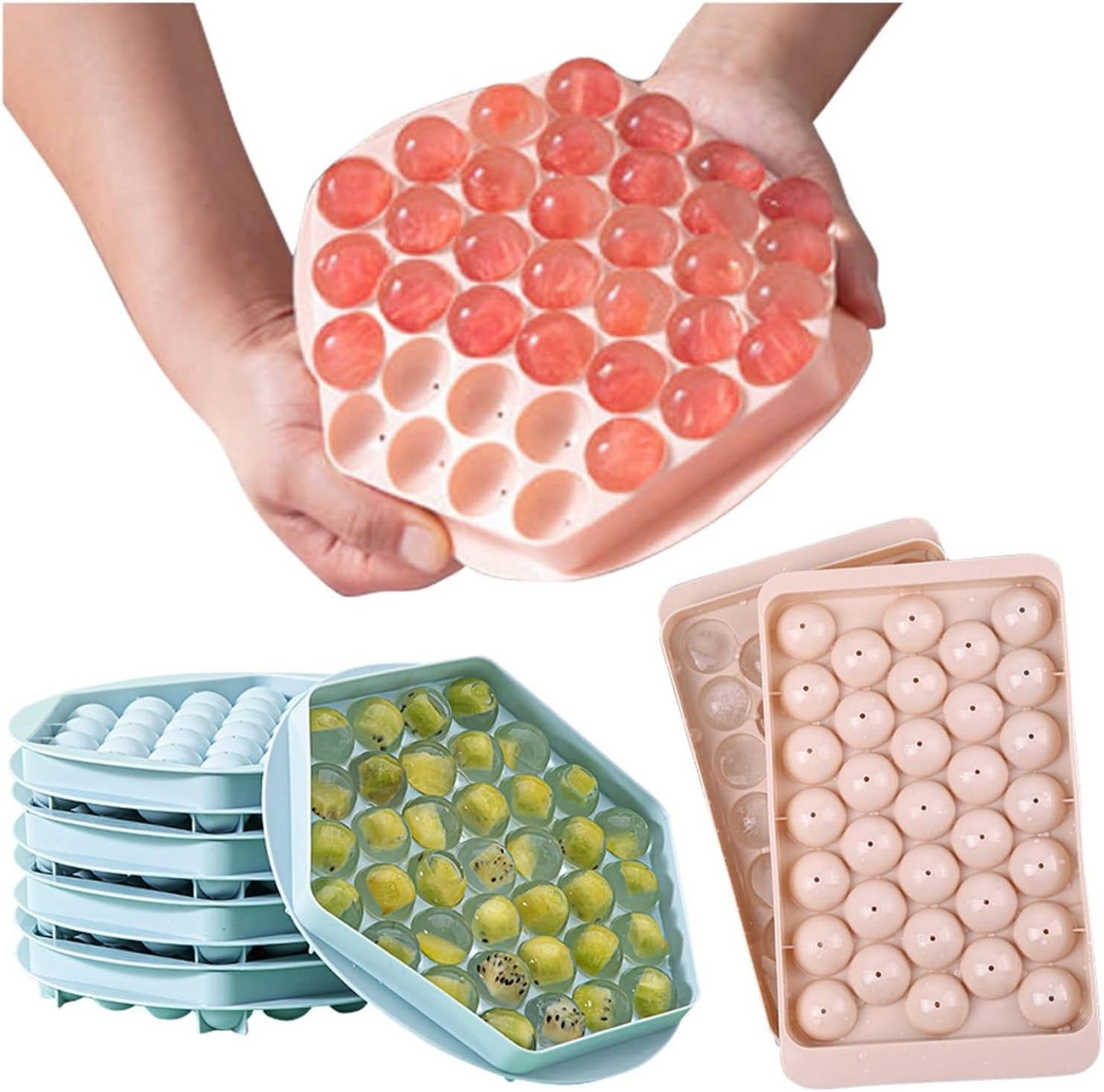 Silicone Ice Cube trays with  Sphere for Freezer