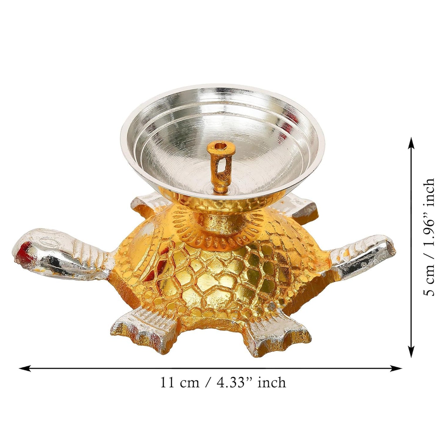 Brass Diya Akhand Deep Tortoise Diya Vilakku Oil Diya with Velvet Box for Diwali